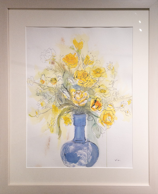 青い花瓶と黄色い花 | 銀座画廊・美の起原
